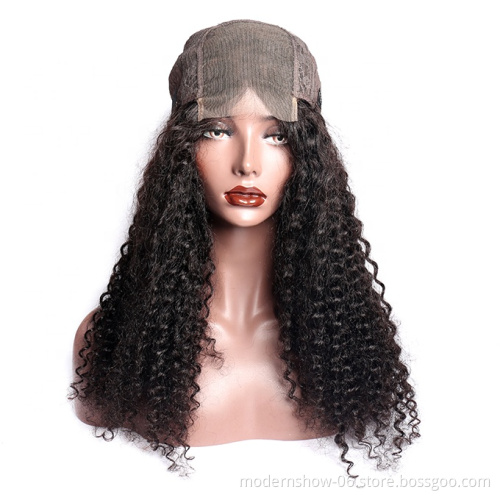 Fast shipping factory wholesale price brazilian human hair cuticle aligned hair 4*4 lace closure wig